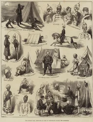 The Afghan War, Sketches in Camp by Lieutenant Pulley, 3rd Goorkhas